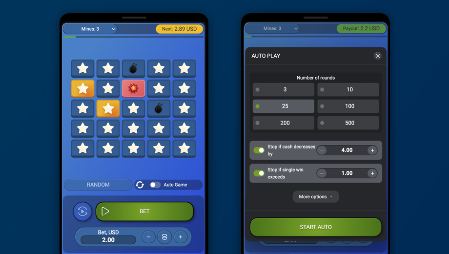Mines betting game
