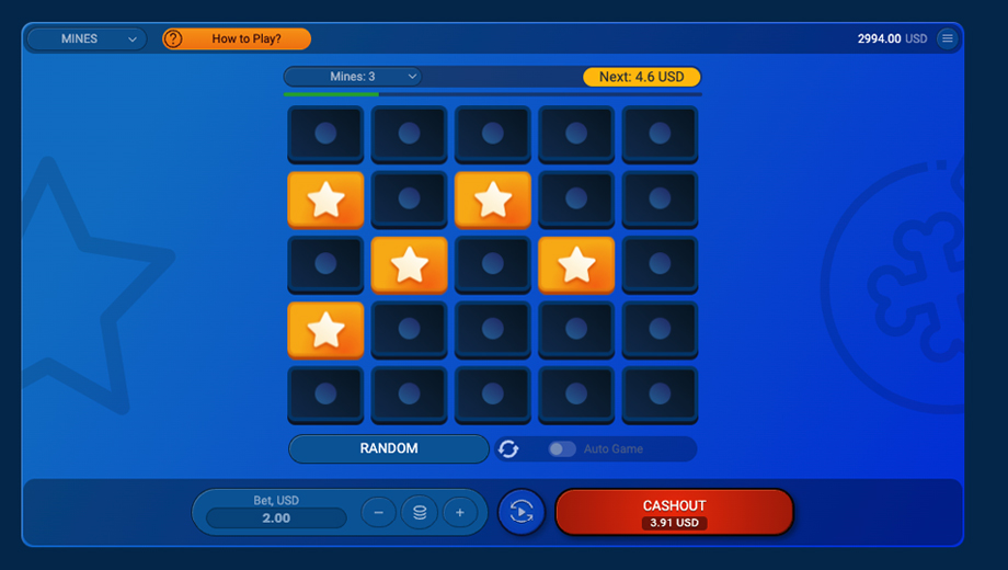 Mines betting game